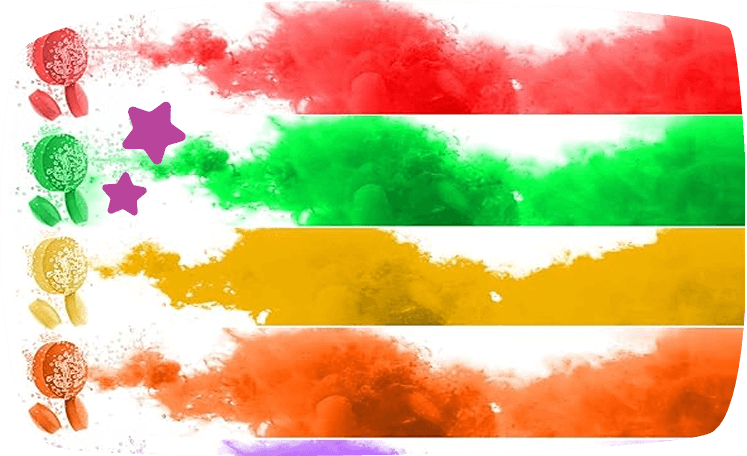 Piscine pour enfants remplie d’eau colorée grâce à des pastilles effervescentes