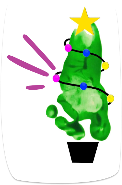 Sapin avec empreinte de pied