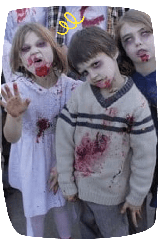 enfants déguisés en zombies

